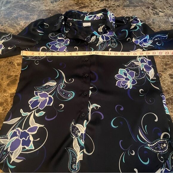 Chico’s Blouse Women’s Size 1 (M) Floral Print Button Front Tunic​ - Picture 5 of 12